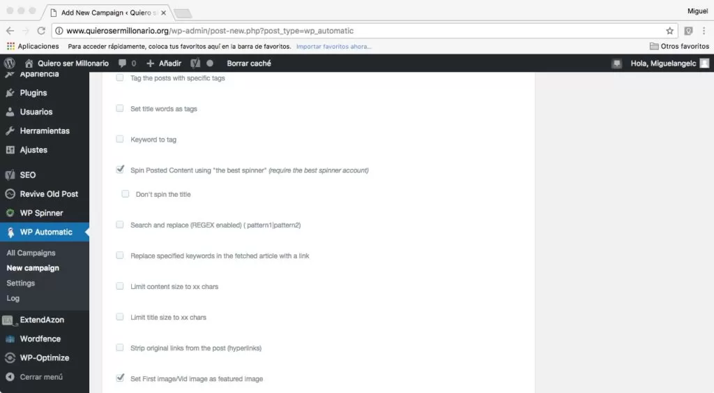 wordpress auto spinner ajustes ¿Cómo hacer una pagina para adultos? 13