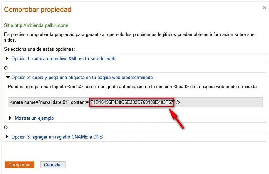 ¿Como verificar la propiedad de tu sitio web? 3