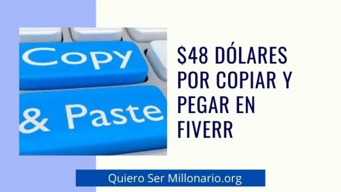$48 Dólares por copiar y pegar en Fiverr 2 $48 Dólares por copiar y pegar en Fiverr 2