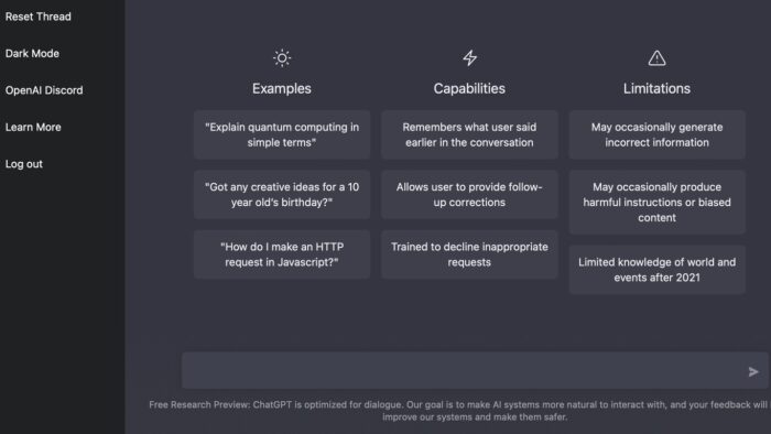 ChatGPT, un sistema de chat con inteligencia artificial que ha sorprendido a muchos. 3