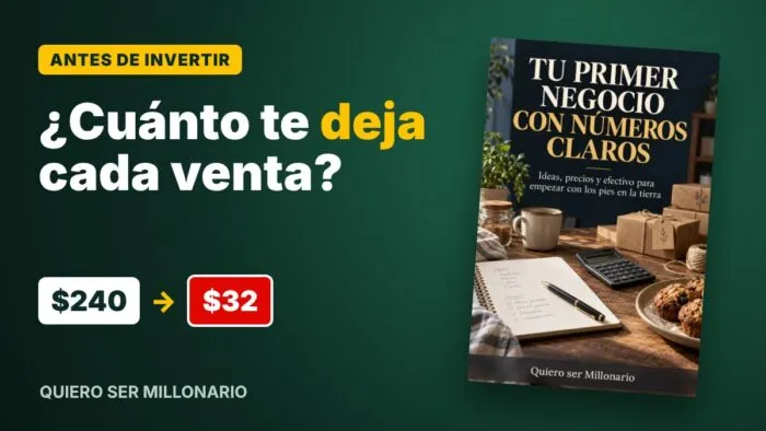 ¿Cuánto te deja cada venta? La cuenta antes de empezar tu negocio 2 ¿Cuánto te deja cada venta? De 240 a 32 pesos, junto al ebook Tu primer negocio con números claros